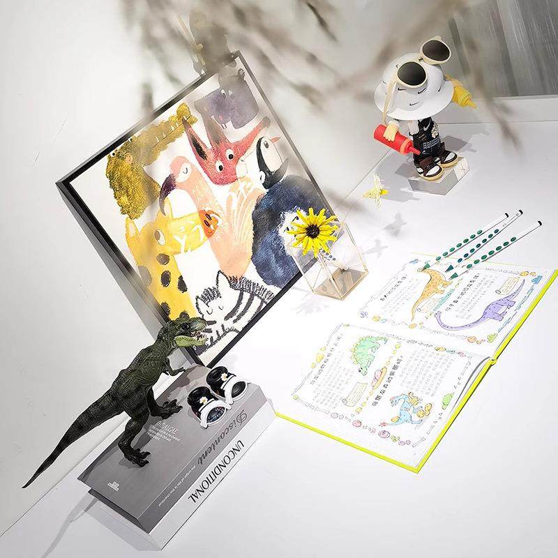 样板房售楼处儿童房男QCG儿童活动区恐主画题龙童桌面摆件书本装