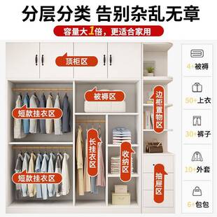 衣柜橱家全用卧室实木WKG推拉新门出租房用款 简易儿童衣收纳可定