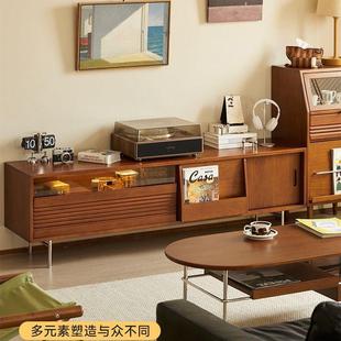 古实PMP木电视柜茶几组合储落地柜小户墙型客厅复多功能物柜中古