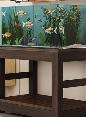 鱼缸架实木鱼缸IRK子柜子底座木松木草缸水族鱼箱缸底柜底架实鱼