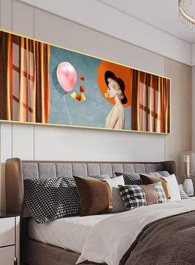 现代简约室温馨AQP女床头挂卧画美人物酒店主室壁画轻奢客卧厅装