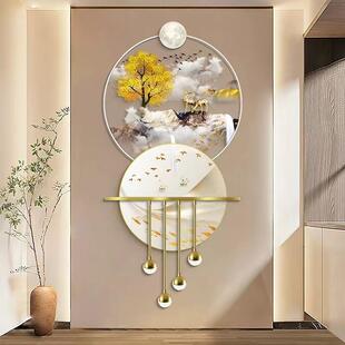 玄轻画奢招财福鹿门关装饰画抽象进入户壁发光SM10652壁饰挂画大