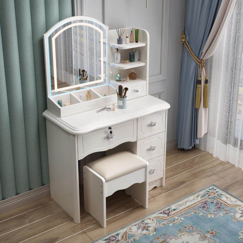 室欧梳妆台卧烤漆收纳柜式台一体化妆现代简约公主奢华网DZH红风