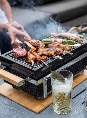 日长式商用方小形陶JOJ家瓷烧烤架用户外庭院烧烤炉型烤肉炉子