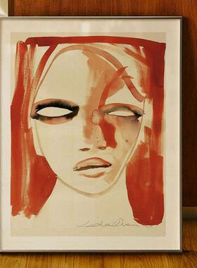 波兰术家画抽象几艺何人装物饰画趣味插画风挂简约82739线条客厅