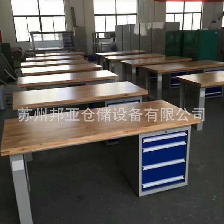 重型榉木台面实木工作台图片