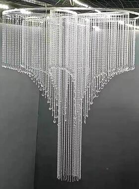 婚礼IWB堂水晶吊顶装仿水晶亚克形力珠帘婚庆路引挂饰件弧装舞台