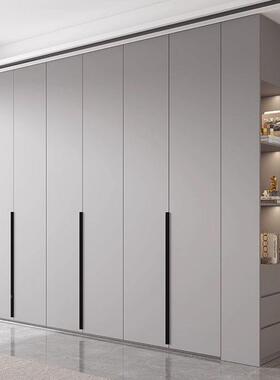实KCF木粒板组衣颗柜灰色卧家用室一门到顶合平开门大衣柜