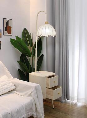 室奶油风网红台落地灯卧氛感装饰床头柜灯65650一围体置物客厅沙