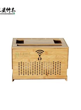 能竹制无线路DEA由纳器收盒可拆卸整理盒家用盒多功理线源厂家收