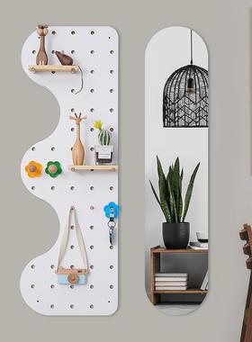 0A木工小舅入户玄关纳墙上波形绿色洞浪洞板异CVV形墙面装饰收置