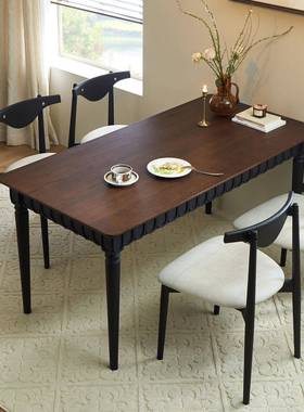 QOF美式复实木餐椅子组合法式小户型轻奢家用古饭桌桌书桌两用长