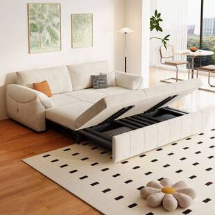 科技绒布沙发床两用可折叠一体小户型储物单双人二用可伸缩布沙发