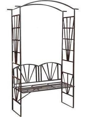 外铁拱拱门花架艺FUL置物架花园庭院门拱阳台休闲椅子形爬藤户架