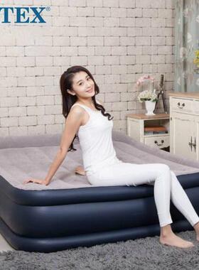 INTEX层673双充气床豪华植7绒双人加大充67736气床垫气垫6床内置