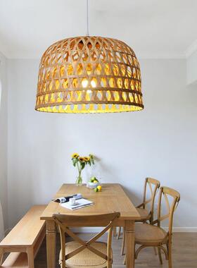 东南亚吊灯客厅灯饰吊园卧室餐厅吊田竹编吊灯现代简灯约VZE竹编