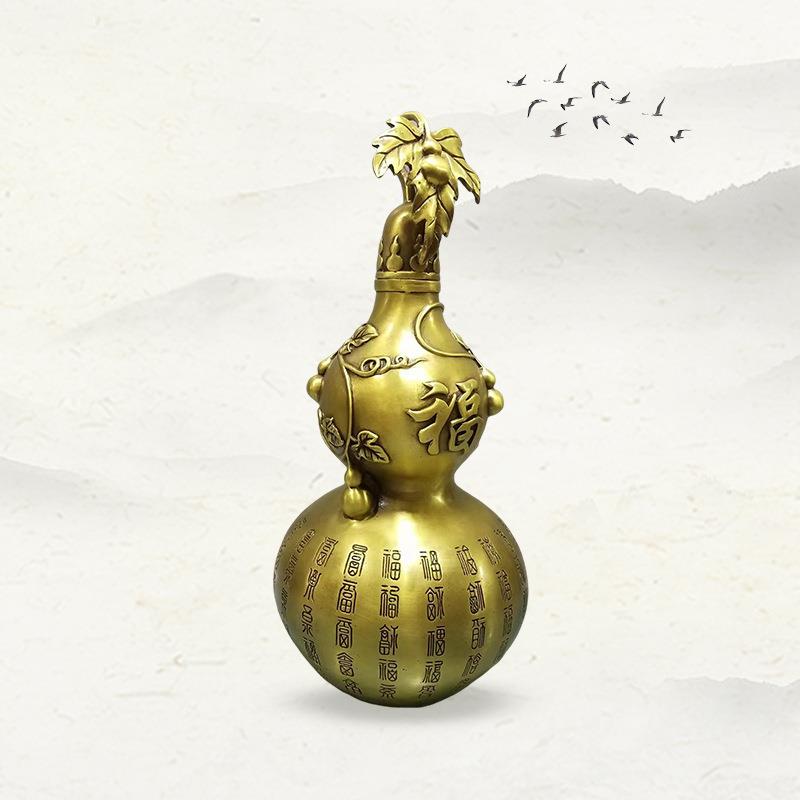 全万福葫芦摆件铜749纯青带叶福铜字葫芦手工盖铜葫芦带厂家