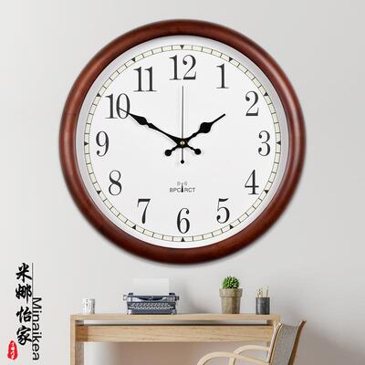代代大田园客厅静音挂钟欧式时尚仿古电波钟现简约创现1144/114时
