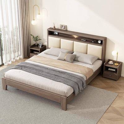 实木UEC双人1.床8x2米卧家户用1主.5米小型出租房民宿1.2m简易单