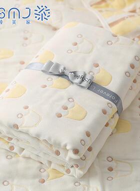 纯棉厚卡通六层婴儿浴巾棉宝宝纱布bb563010盖毯新生纯儿包被儿加