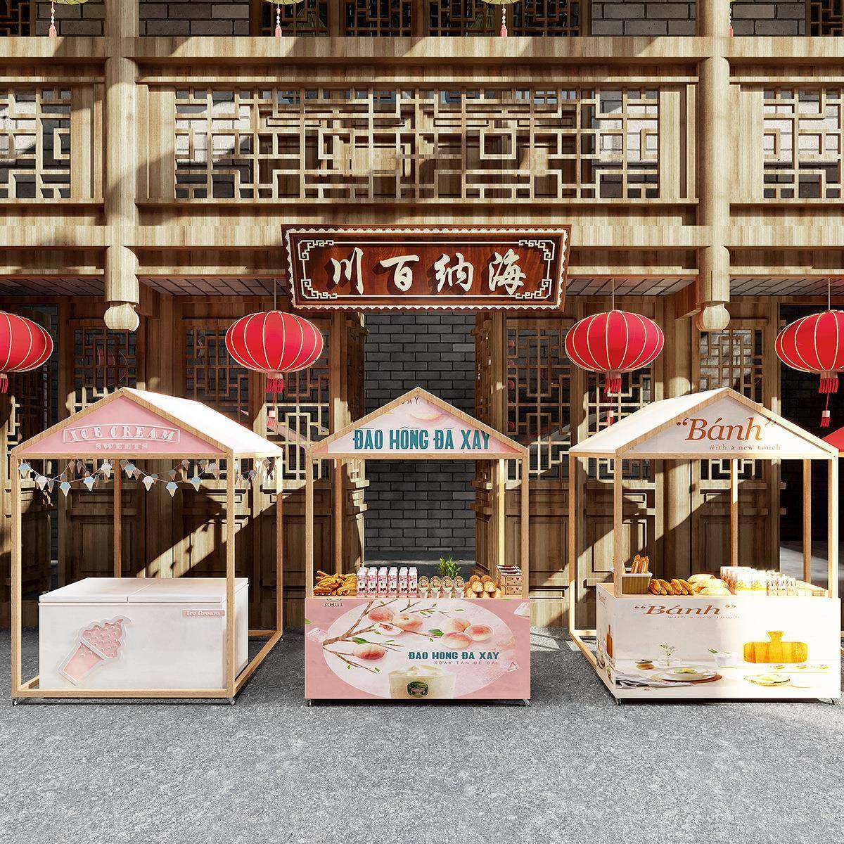 户外广场商街集业市活棚架摆摊架夜市小吃VHI摊位促架商场销动展