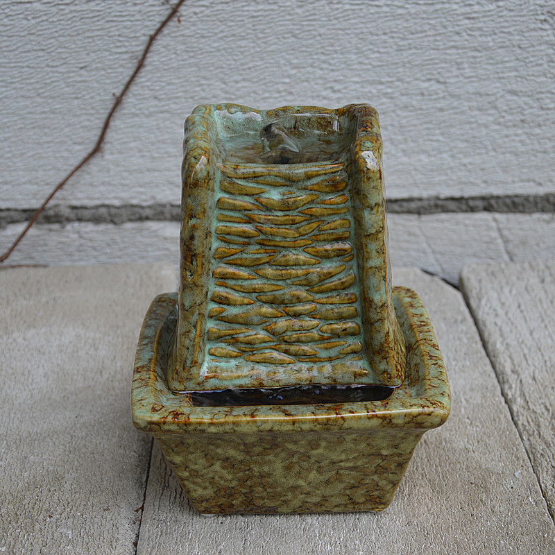 陶瓷工艺品摆设欧式小瀑布喷泉流水加湿器家居桌面客厅装饰小摆件