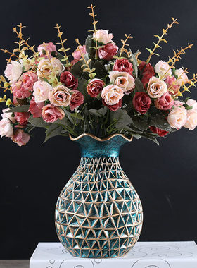 欧式花瓶摆件客厅插花桌面电视柜干花花器奢华餐桌酒柜装饰品摆设