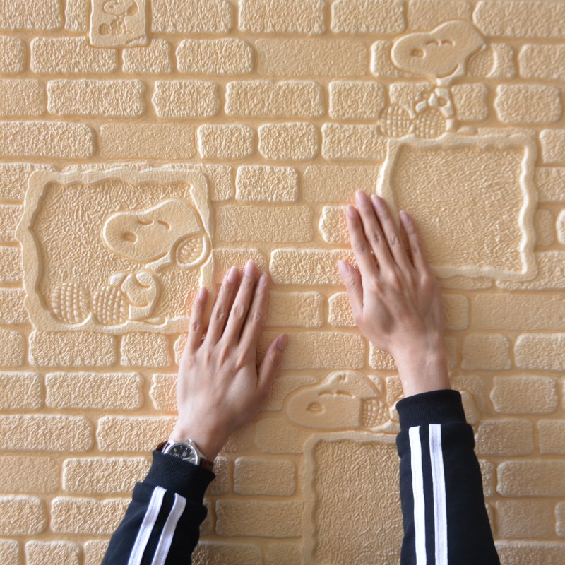 3D立体墙贴儿童房幼儿园装饰墙纸水泥墙卧室客厅防水防潮软包贴纸