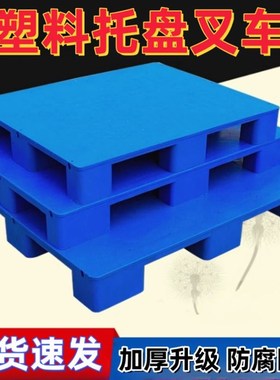 物流对开大尺寸蓝色塑料叉车托盘垫板印刷厂地台专用栈板九脚卡板