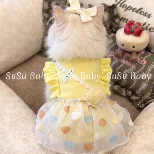 秋冬甜美可爱猫咪连衣裙狗狗衣服