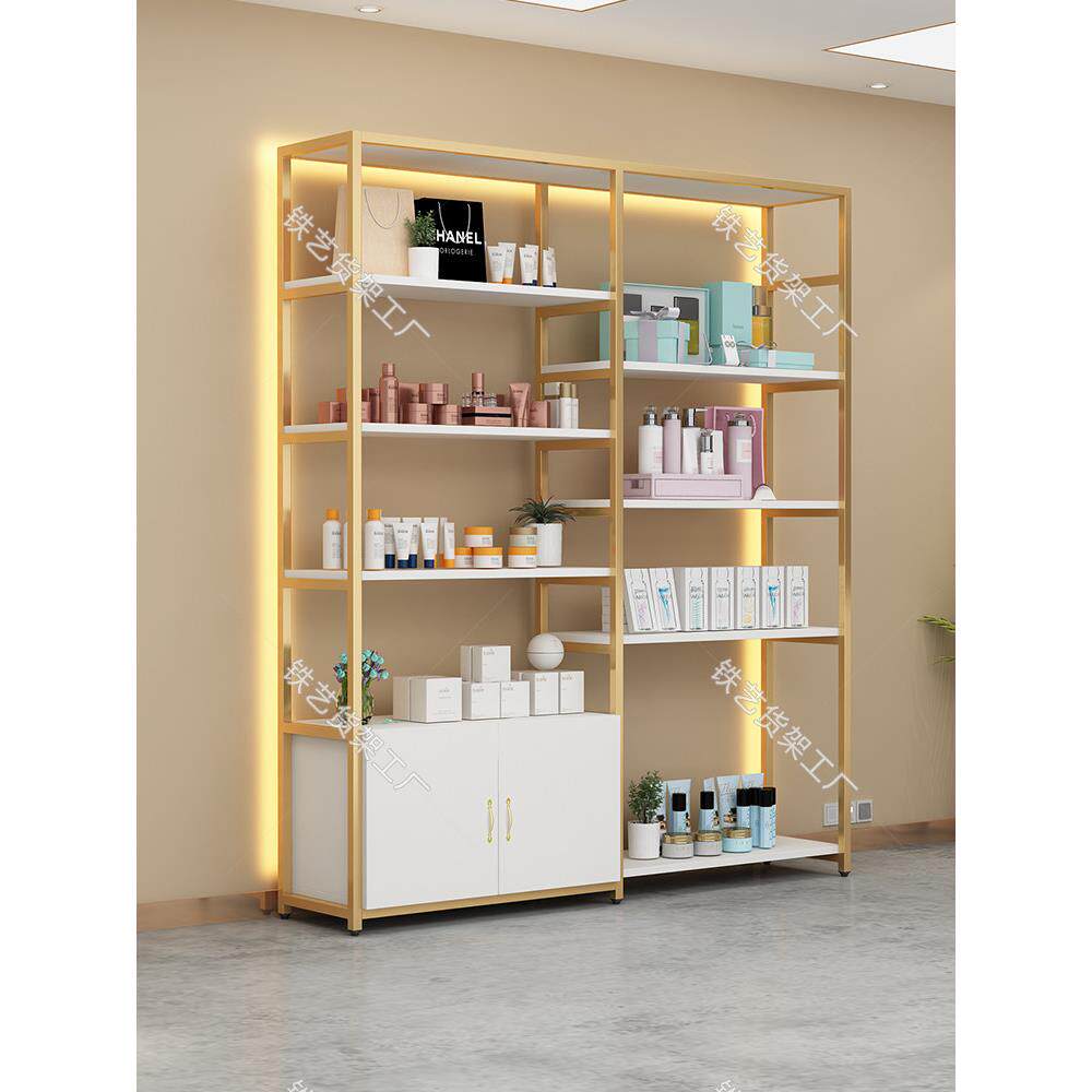 化妆品展示柜护肤产品陈列柜子美容院隔断带灯多层置物架商用货架