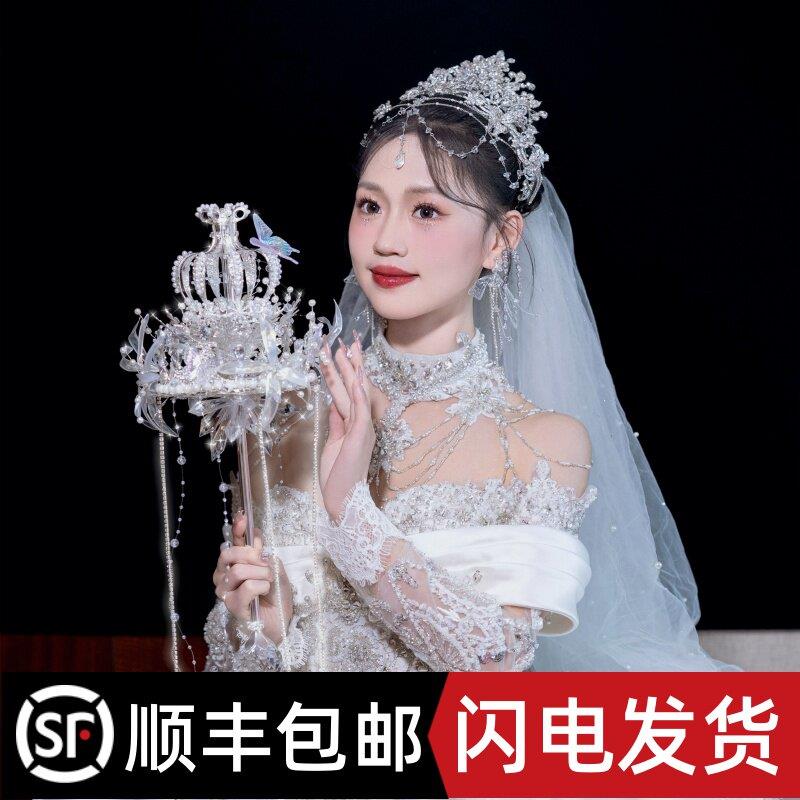 手捧花新娘结婚diy权杖婚礼手工材料新婚礼物高级婚纱成品出嫁