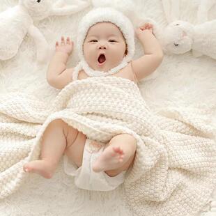 婴儿盖毯新生儿盖肚巾宝宝小被子夏季薄款毛毯子夏凉被儿童空调毯