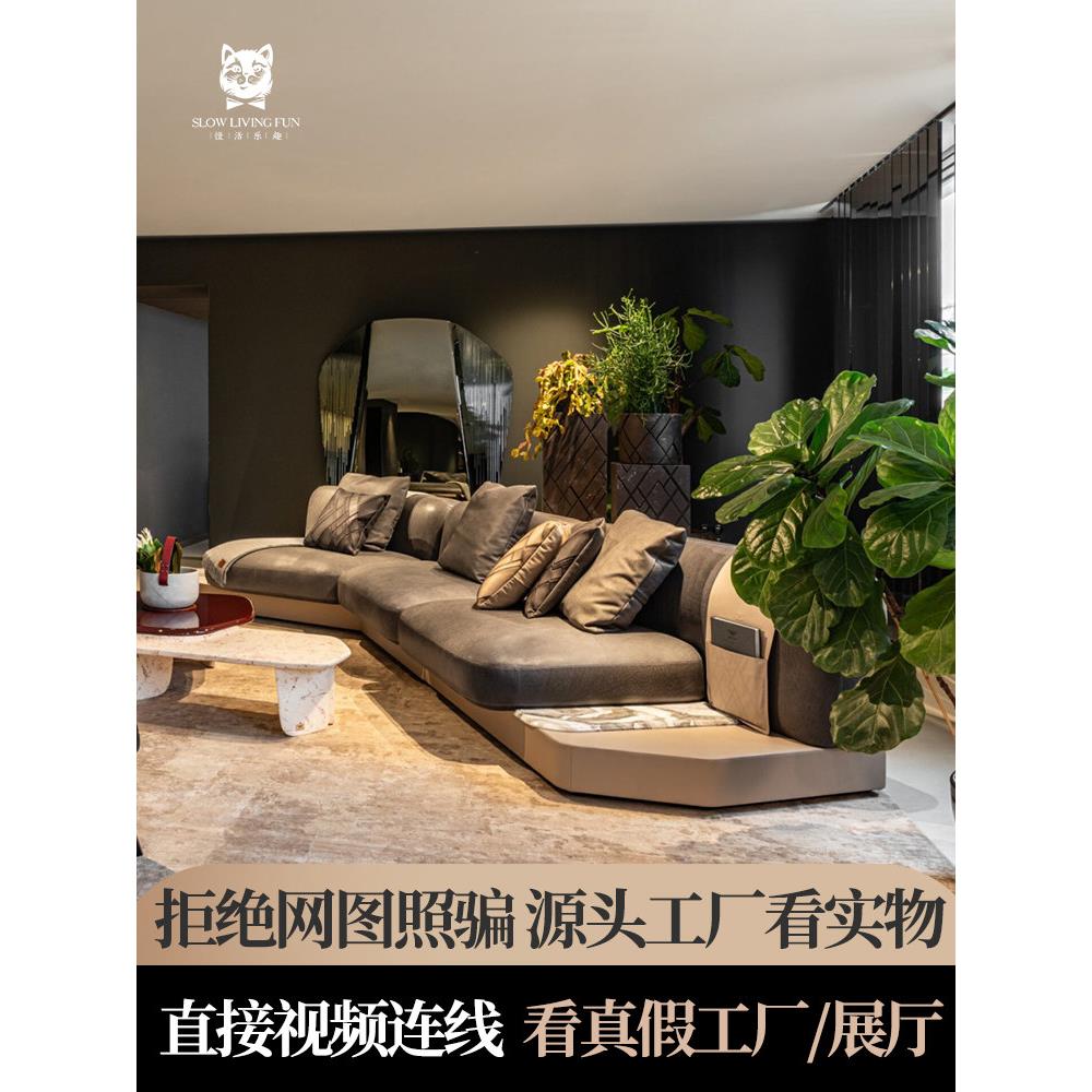 宾利意式轻奢异型沙发别墅大平层客厅家具大转角沙发布艺沙发bl