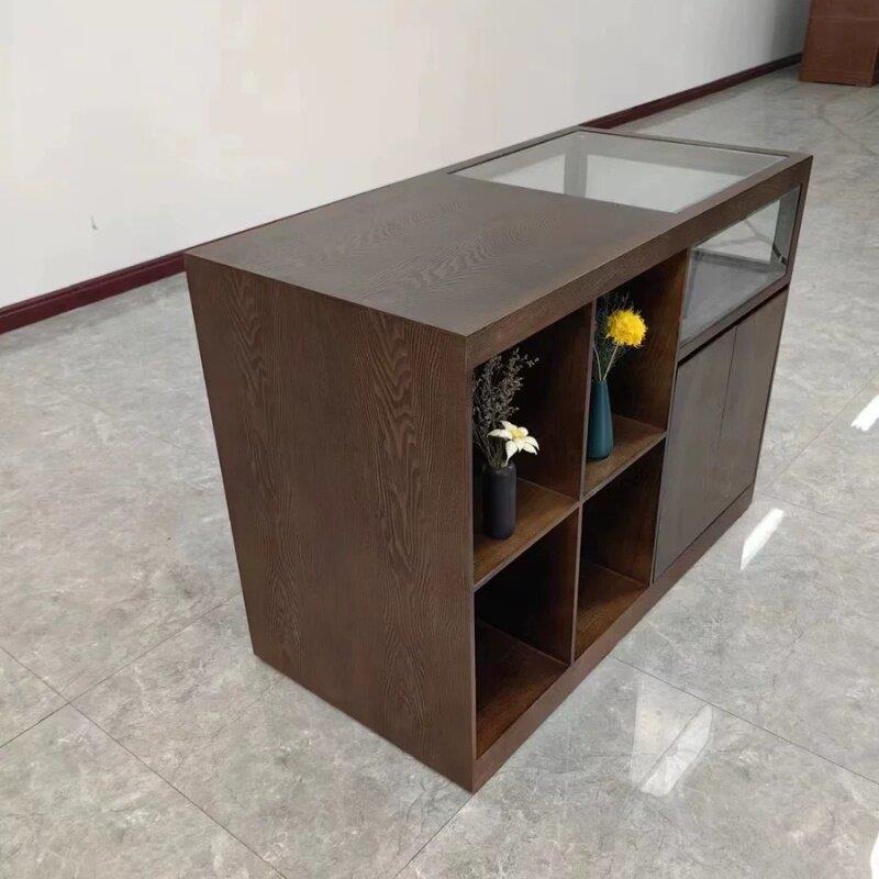 服装店收银柜台中岛台展示桌收纳柜装饰品摆件展台陈列展示台中岛