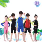 短裤 男女童长袖 冲浪水母衣R026 儿童2.5MM分体保暖潜水服套装 新款