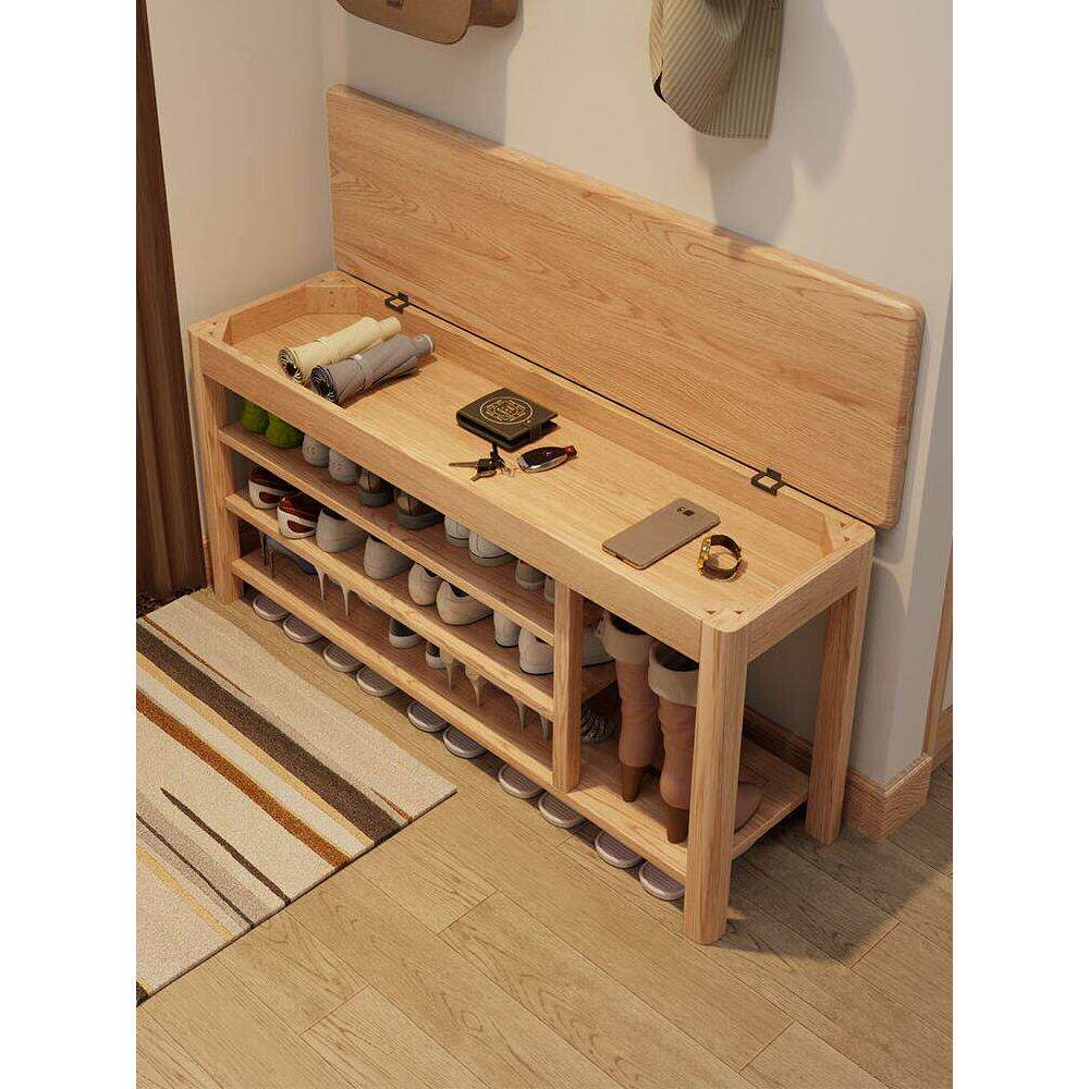 木屋吉实木换鞋凳家居门鞋柜凳一体化入口门可坐可穿鞋储凳