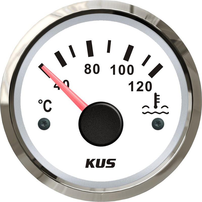 KUS正品仪表 52mm测温仪温度表 12/24V 船用车用 配水温传感器