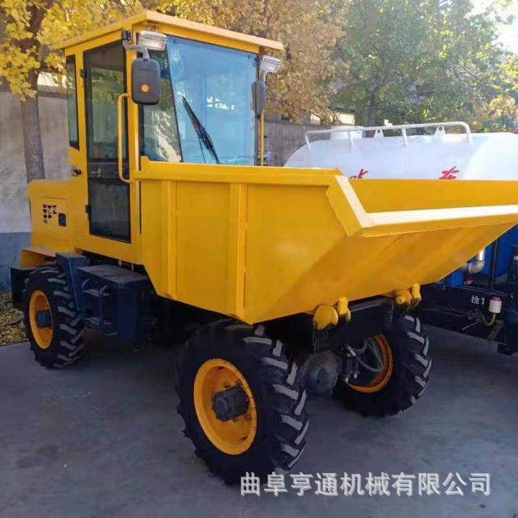 载重3吨液压翻斗车 四驱四轮柴油翻斗车 建筑用地用蹦蹦车