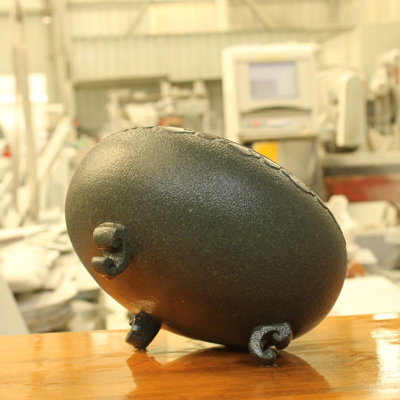 石头花盆圆形桌面绿植青石器室入花卉天然青石盆景花瓶石材小鱼缸