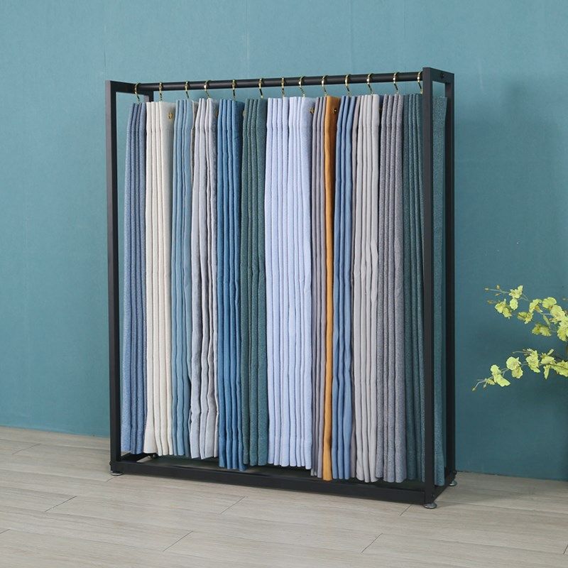 家纺新款推拉陈列架吊卡布片面料样本单排软装展架展会窗帘展示架