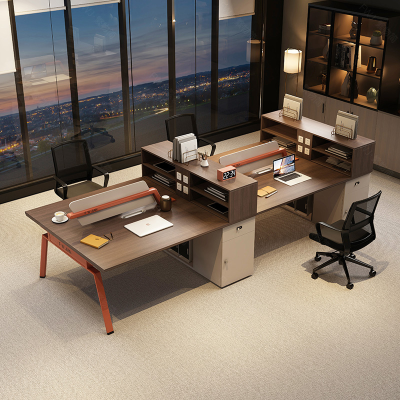 职员办公桌办公室工位四4/6人位员工位桌子现代简约电脑桌椅组合