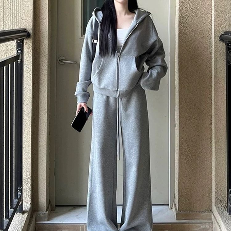 运动套装女秋季学生韩版宽松时尚网红卫衣休闲两件套跑步服