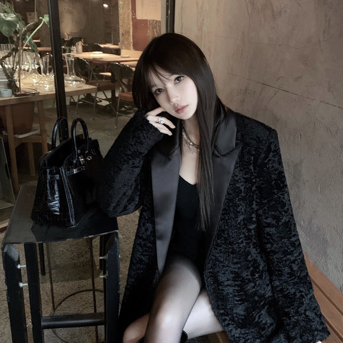 Lux系列 质感惊人时髦加厚保暖显瘦百搭夹棉西装外套