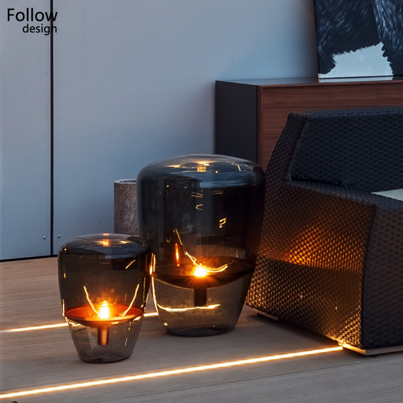 现代简约个性玻璃落地灯客房客厅公寓民宿样板房售楼部 台灯