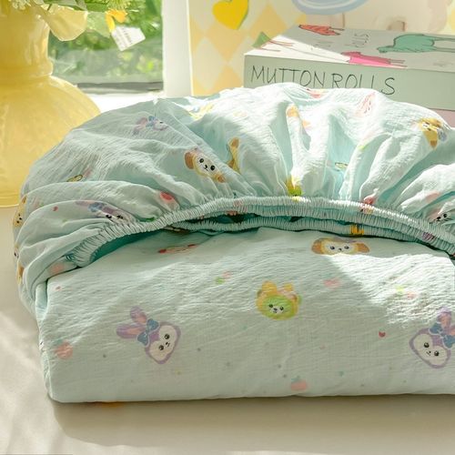 清新双层纱床笠单件非全棉卡通床罩学生宿舍单人床垫套三件式床组