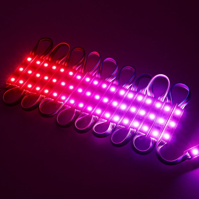 LED幻彩模组广告发光字招牌全彩七彩流水跑马灯带编程RGB防水灯条