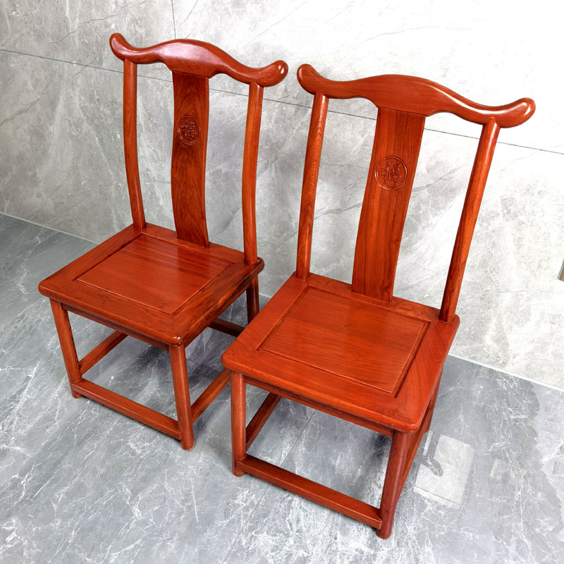 靠背椅小型家用舒适实木护腰儿童单人小椅子红木古典花梨木中式