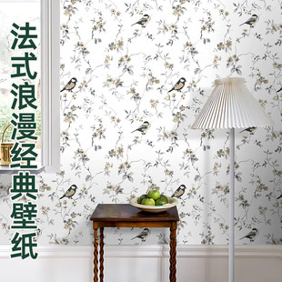 法式复古墙纸卧室墙壁贴纸宿舍壁纸自粘高级感背景墙防水防潮防霉