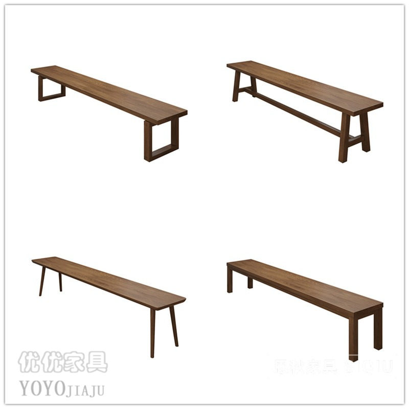 实木长凳靠背沙发椅长椅简约家用长条凳客厅餐厅白蜡木双人木凳子